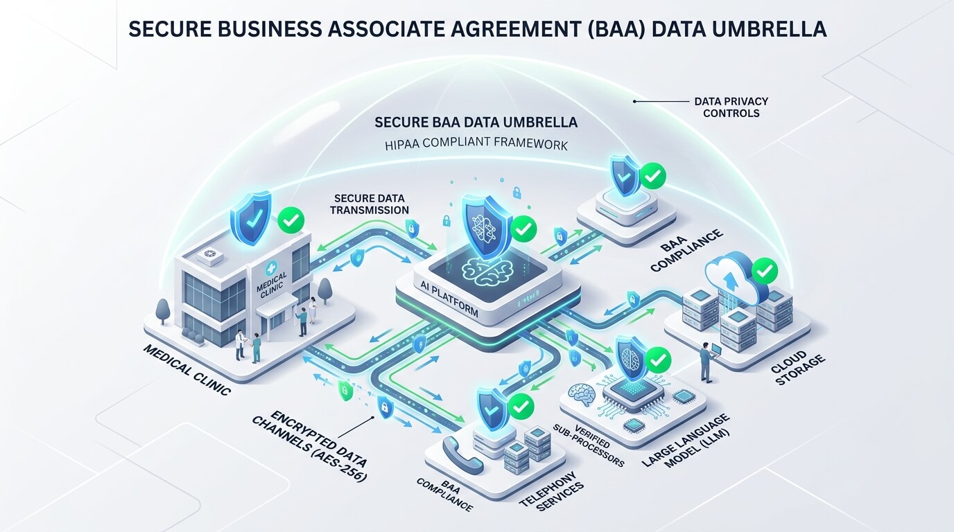 BAA healthcare AI subcontractor compliance workflow diagram