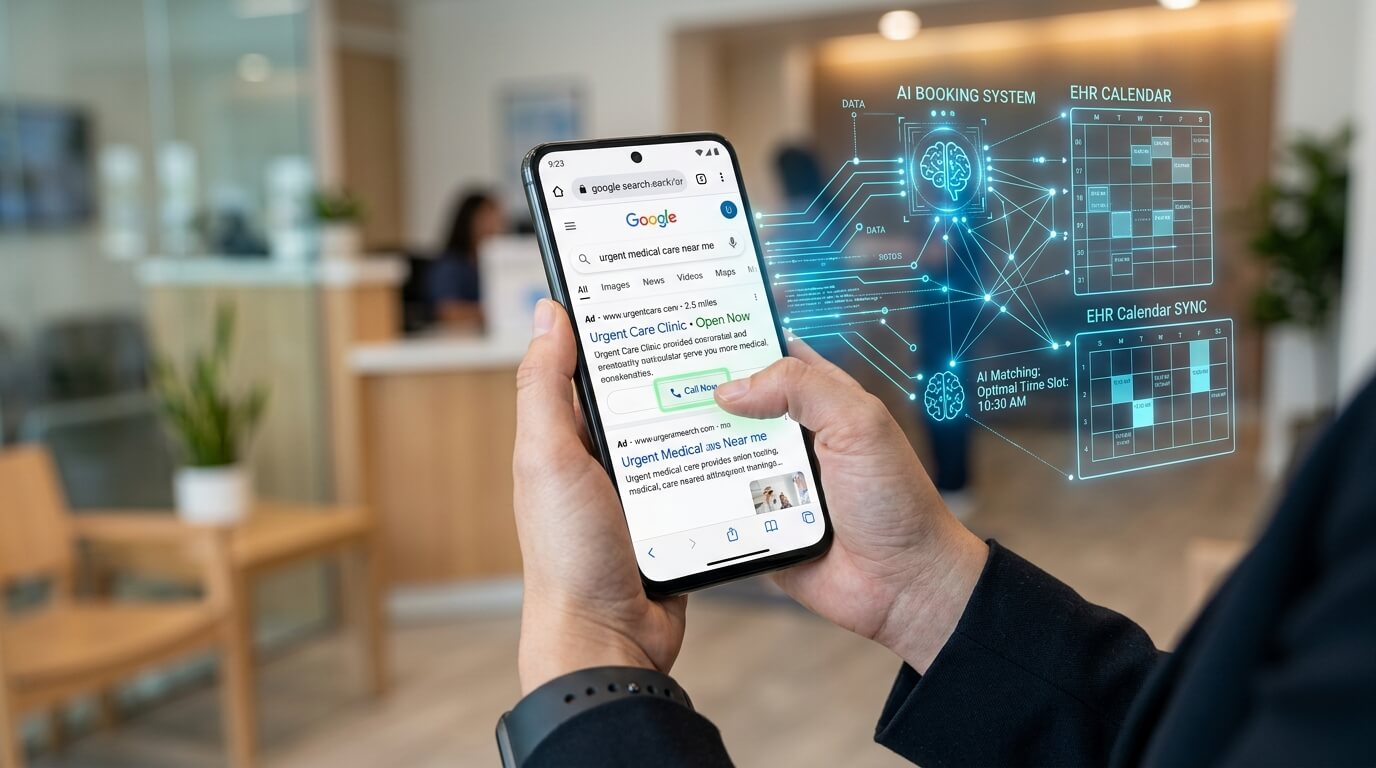 Google Ads click-to-call integration with AI receptionist for instant clinic booking